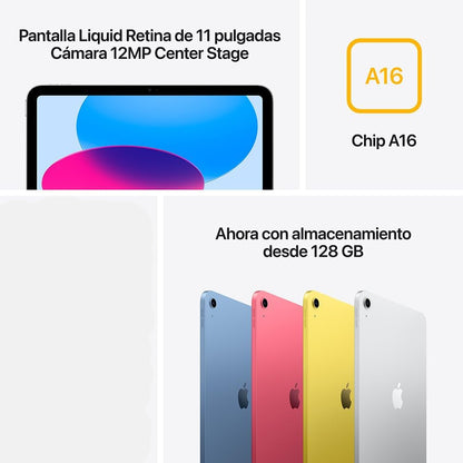 iPad A16 WiFi, 128GB, 10.8", Con cuadro adaptador, (USADO).