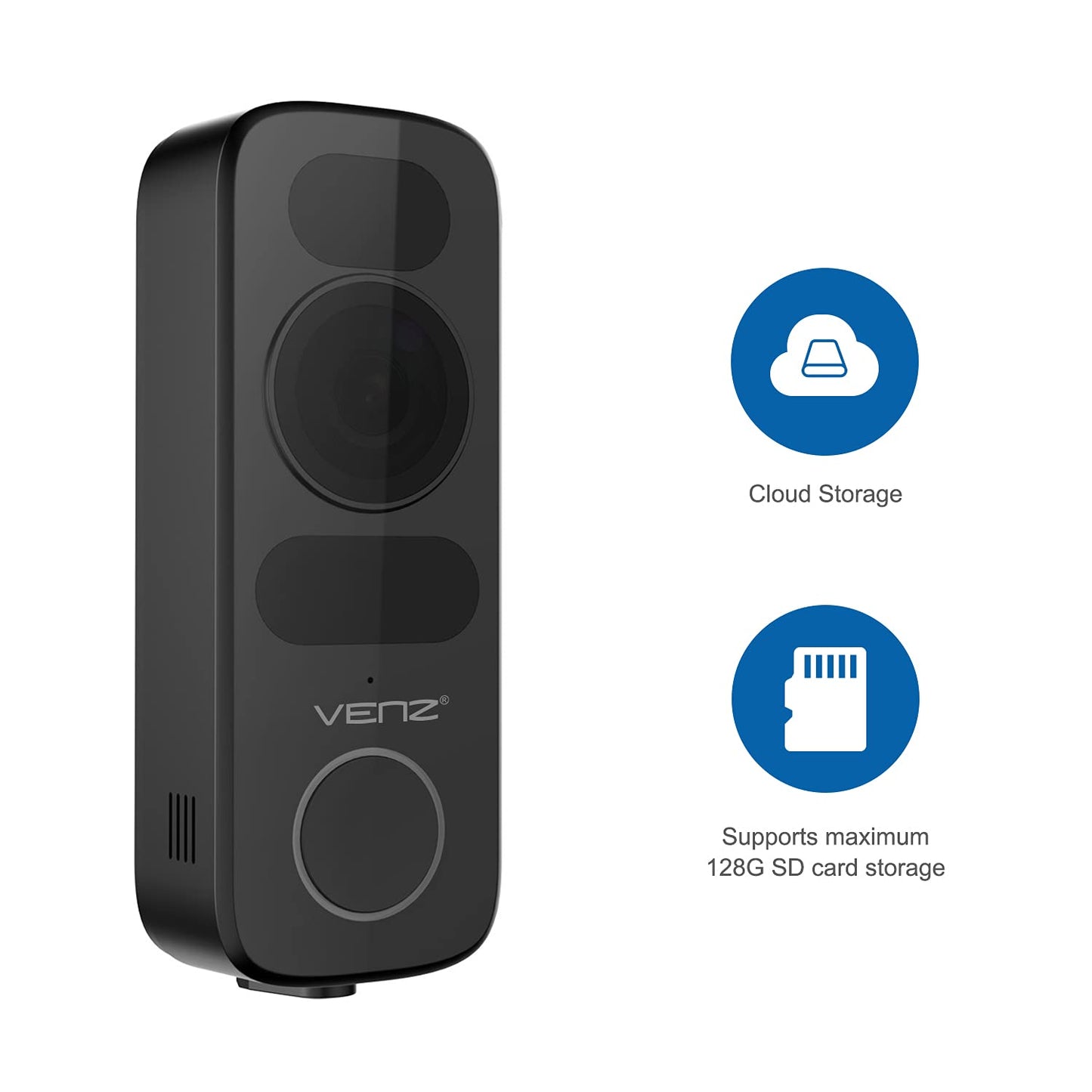 VENZ Cámara de Video WiFi para Puerta, Wired-1080P HD.