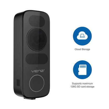 VENZ Cámara de Video WiFi para Puerta, Wired-1080P HD.