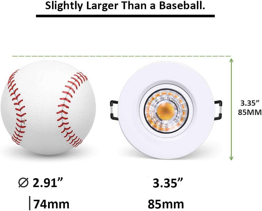 Foco (6) giratorio de cardán empotrado 5 CCT Y 3 CCT  3" lámpara de techo