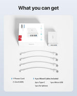 Estación de carga USB de 40 W, USB de 4 puertos con un puerto QC 3.0 SooPii
