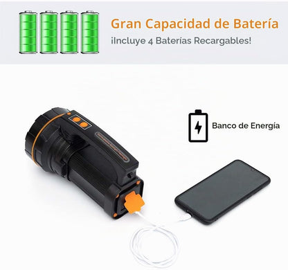 Linterna led GEPROSMA de alta potencia con luz lateral y correa de mano — vista 4