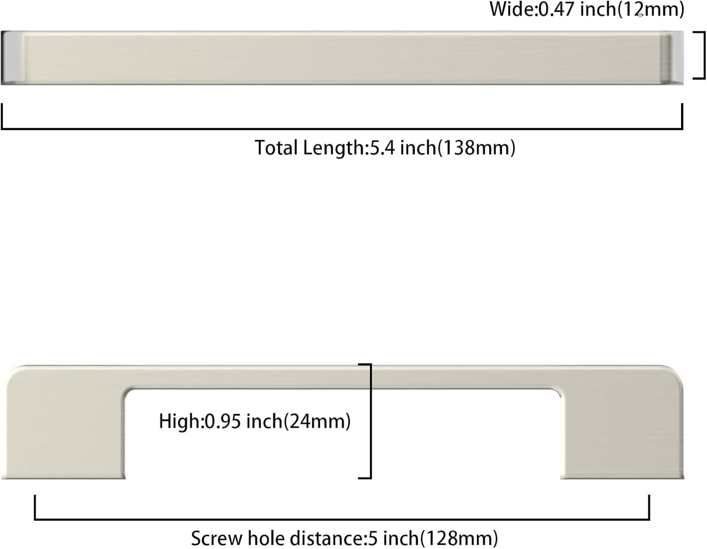 Juego de 20 manijas de gabinete, niquel cepillado, de 5".