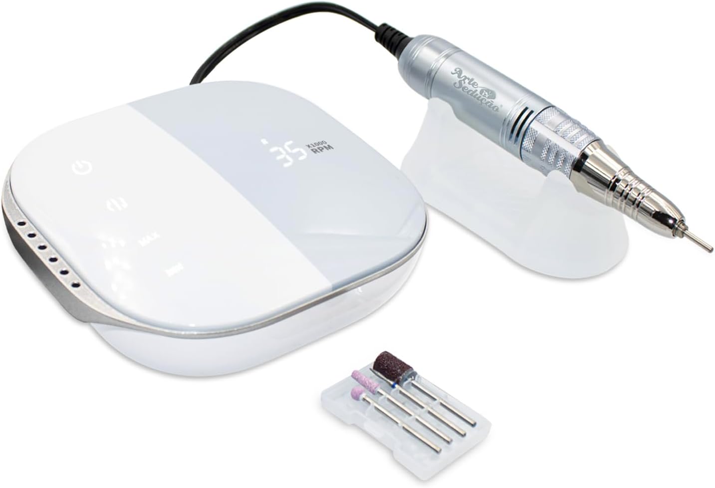 Drill de uñas, lijadora electrica, pantalla tactil, 3 puntas, 35000RPM.