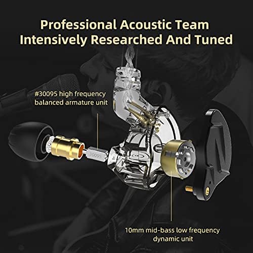 Monitores intraurales 1BA, doble driver 1DD cableado ZSN Pro X.