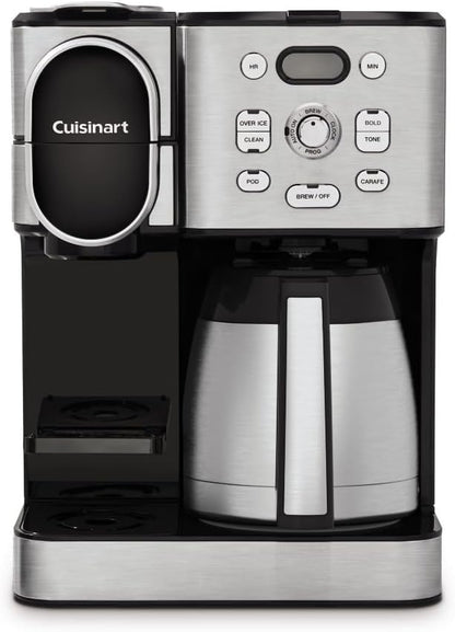 CUISINART Cafetera térmica de 10 tazas y cafetera de una sola reserva.