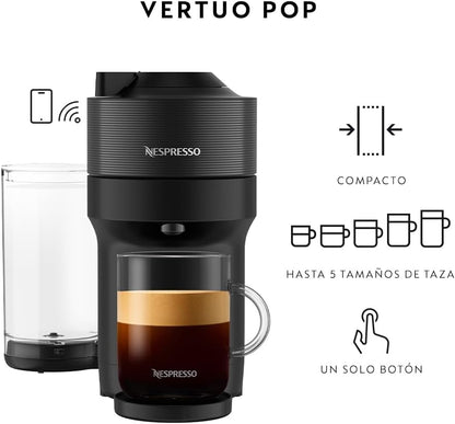 Nespresso Cafetera Vertuo Pop, Color Black + Café de Regalo