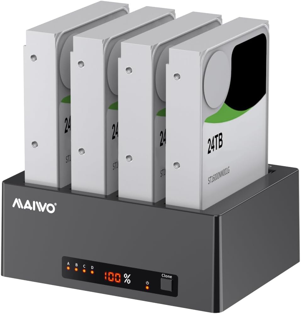 Duplicador de disco duro de 4 bahías, 5 Gbps de velocidad