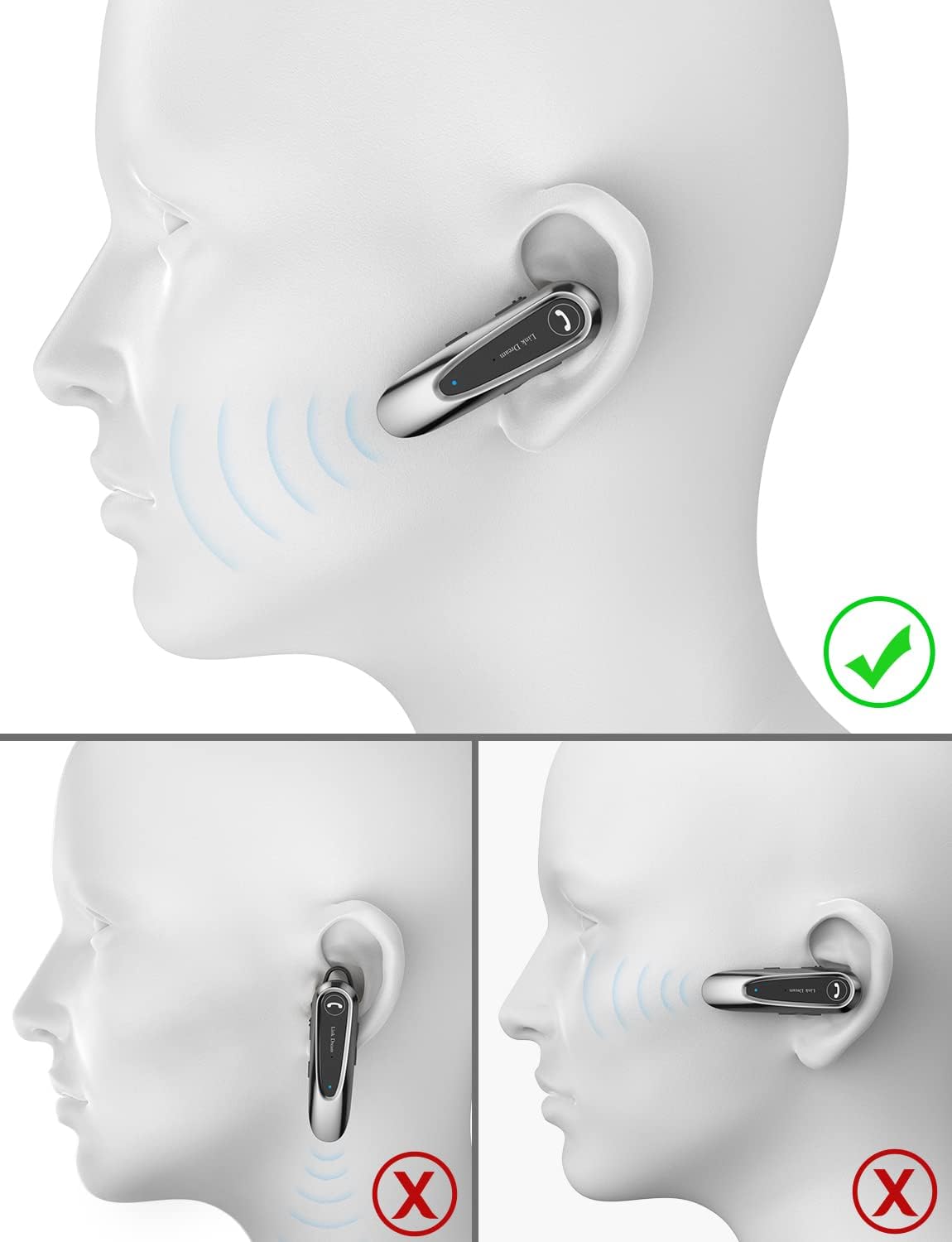 Link Dream - Auricular Bluetooth inalámbrico CVC8.0 para teléfono celular.