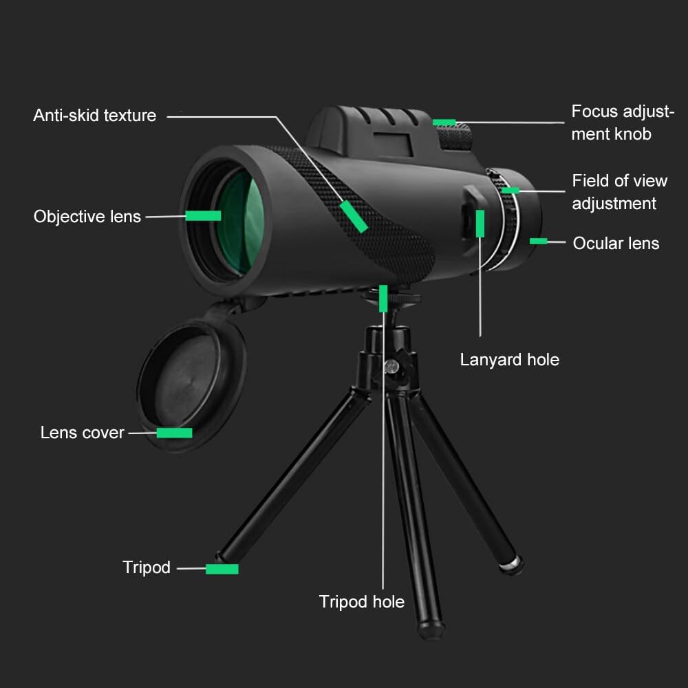 Monocular Compacto portátil de Alta Potencia y definición 80x100