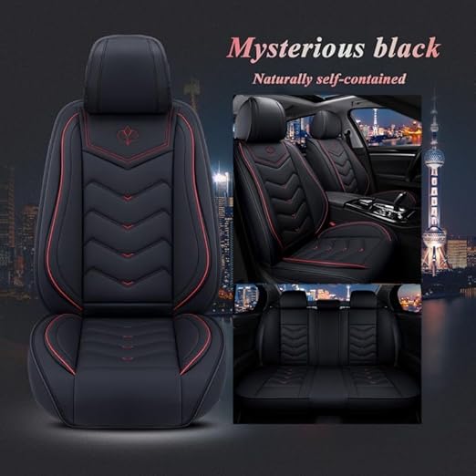 Funda de Asiento de Cuero para Acura TLX 2021 todo negro.