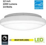 Luz LED redonda, montaje empotrado de 12', Hampton Bay (DET. CAJA)