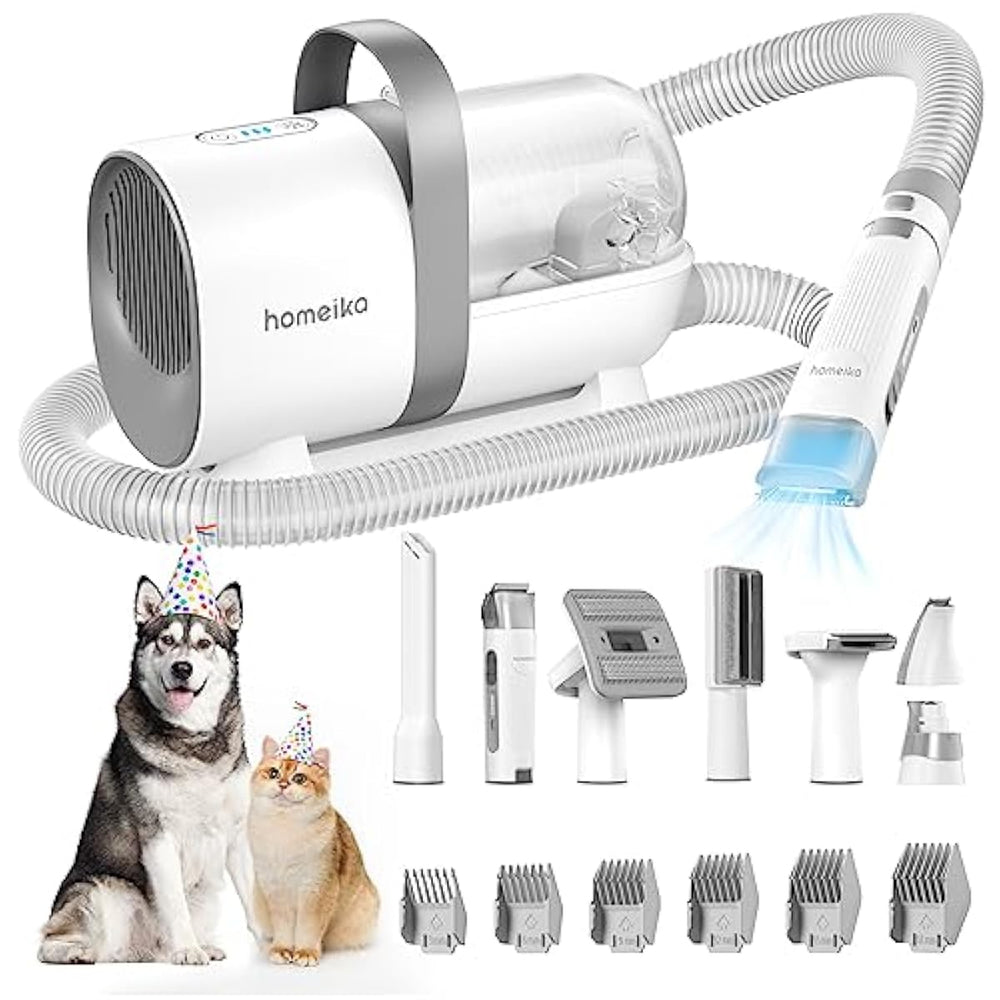 Kit de aseo para mascotas Homeika H017, Aspiradora y cortadora.