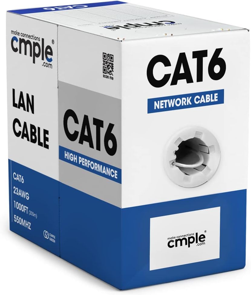 Cable Ethernet LAN de red Cat6 (UTP), 23 AWG, CMR.