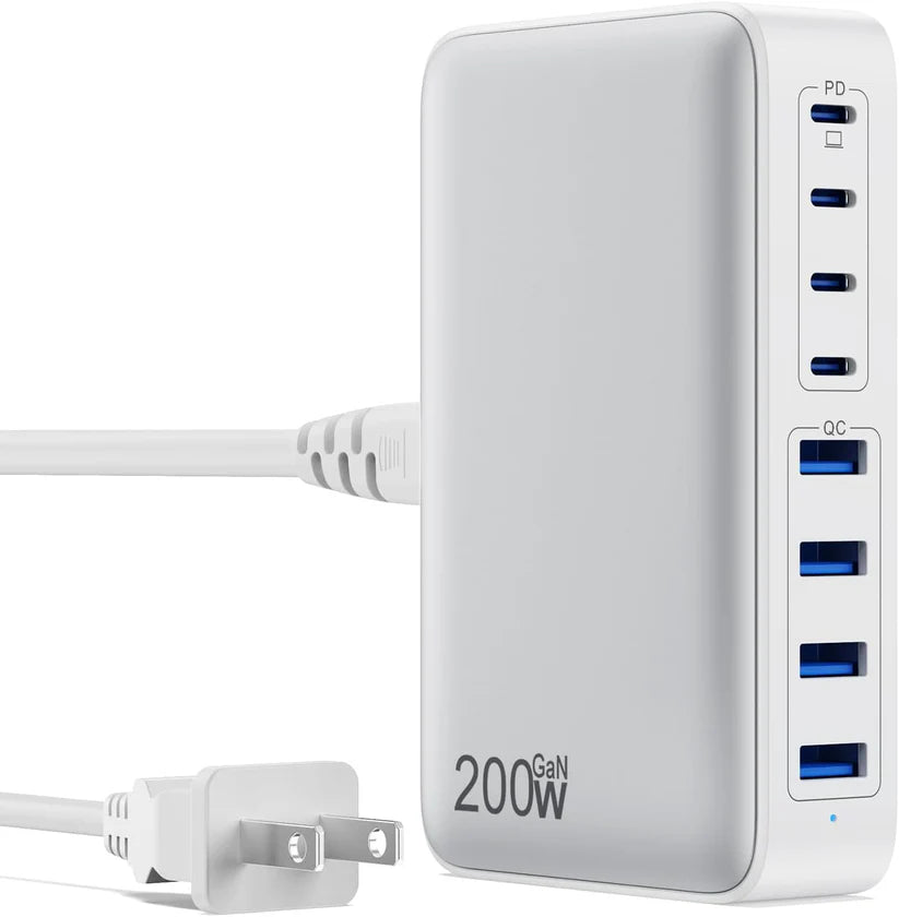 Cargador USB C de 200 W adaptador GKUTW HX100P7 blanco