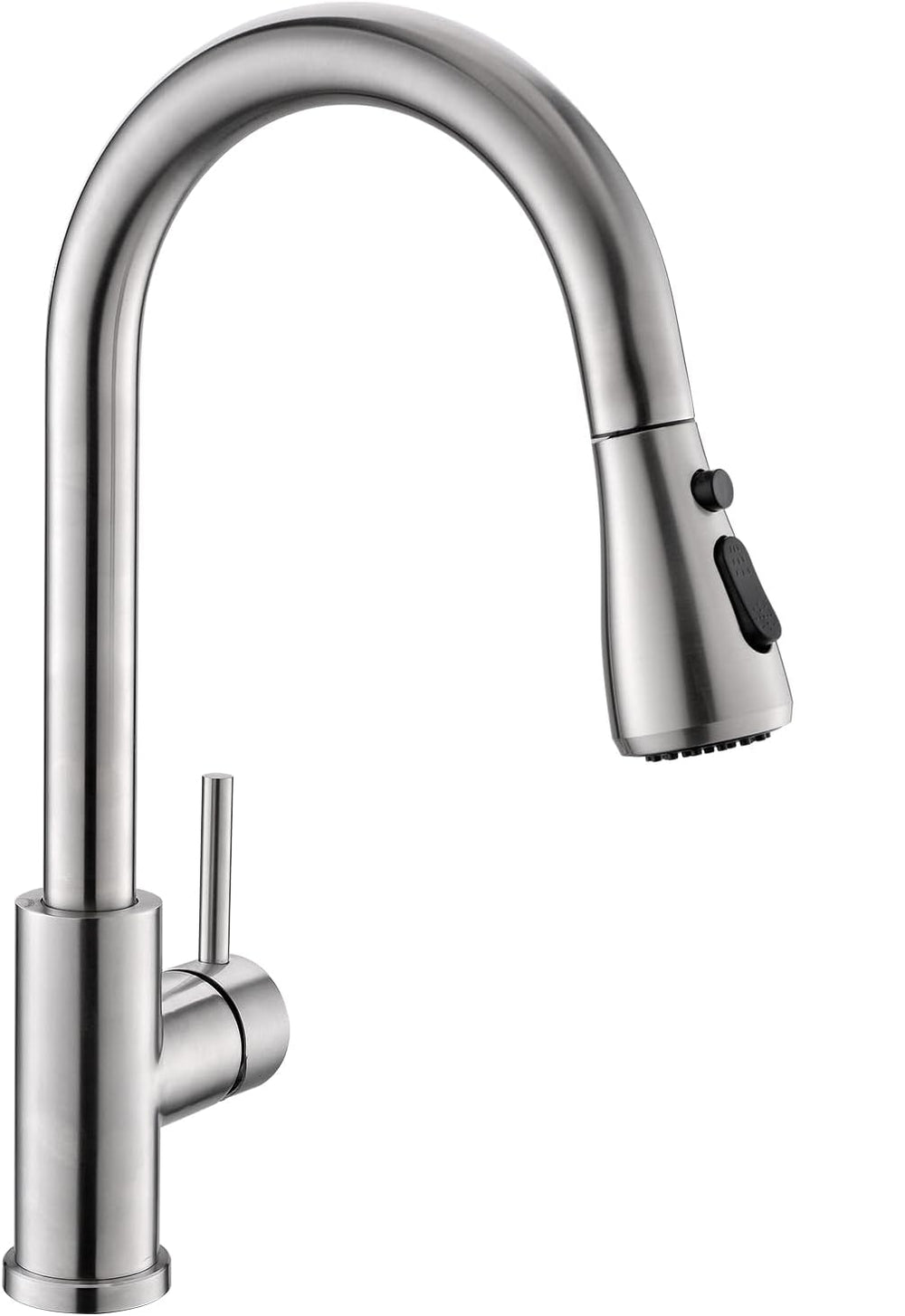 Grifo de fregadero de cocina, níquel cepillado, rociador desplegable.