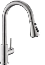 Grifo de fregadero de cocina, níquel cepillado, rociador desplegable.
