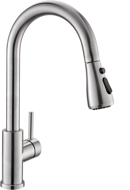 Grifo de fregadero de cocina, níquel cepillado, rociador desplegable.