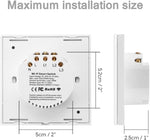 Interruptor táctil de pared, WIFI, Panel de vidrio, triple, blanco.