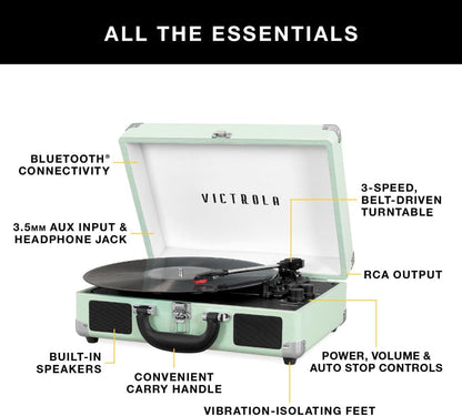 Tocadiscos Portátil Bluetooth Victrola VSC-550BT Color Negro