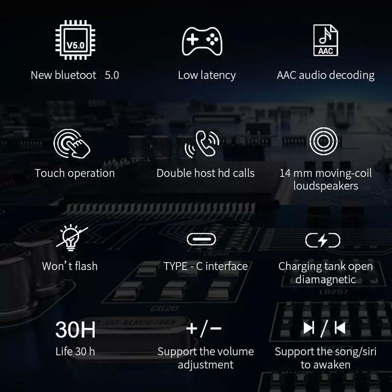 Auriculares A520 con controles táctiles bluetooth