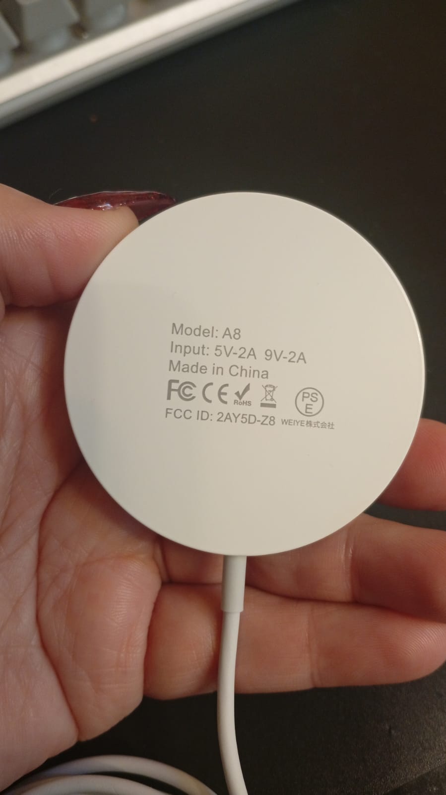 Cargador inalámbrico magnético Mag Safe, tipo C de 20W, (USADO).