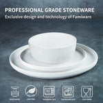 Vajilla Famiware 12 Piezas Gres Blanco Elegante