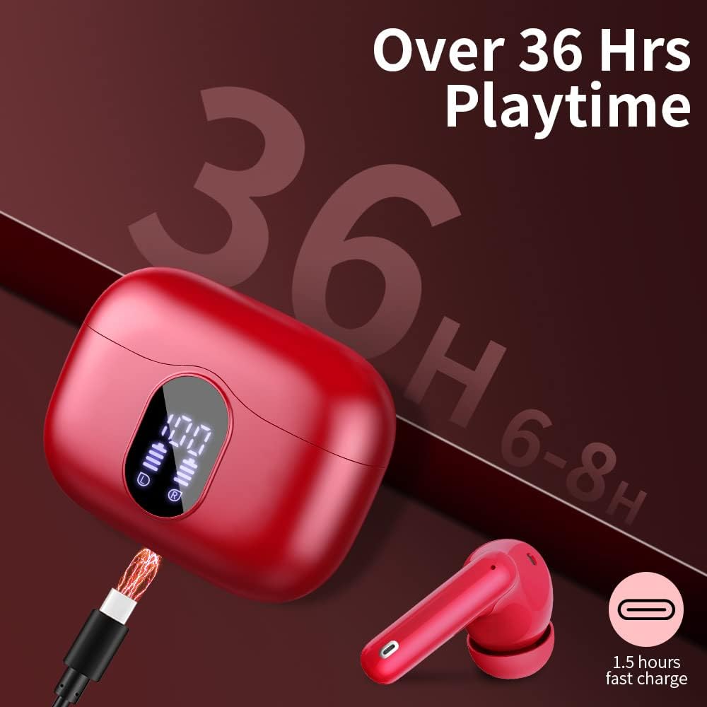 Auriculares Inalámbricos Btootos A90 Bluetooth rojo (USADO)