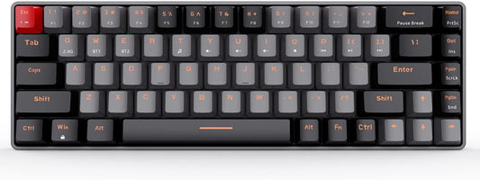 Qisan Teclado mecánico para juegos de modo dual 2.4G/BT.
