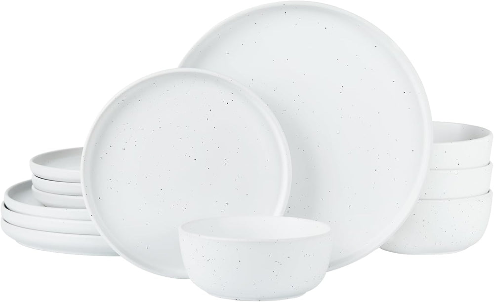 Vajilla Famiware 12 Piezas Gres Blanco Elegante