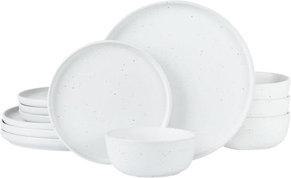 Vajilla Famiware 12 Piezas Gres Blanco Elegante