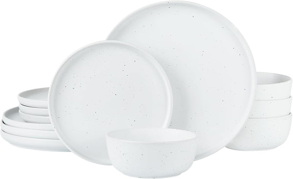 Vajilla Famiware 12 Piezas Gres Blanco Elegante