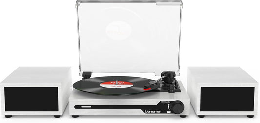 Reproductor de discos de vinilo con altavoces externos, Udreamer.