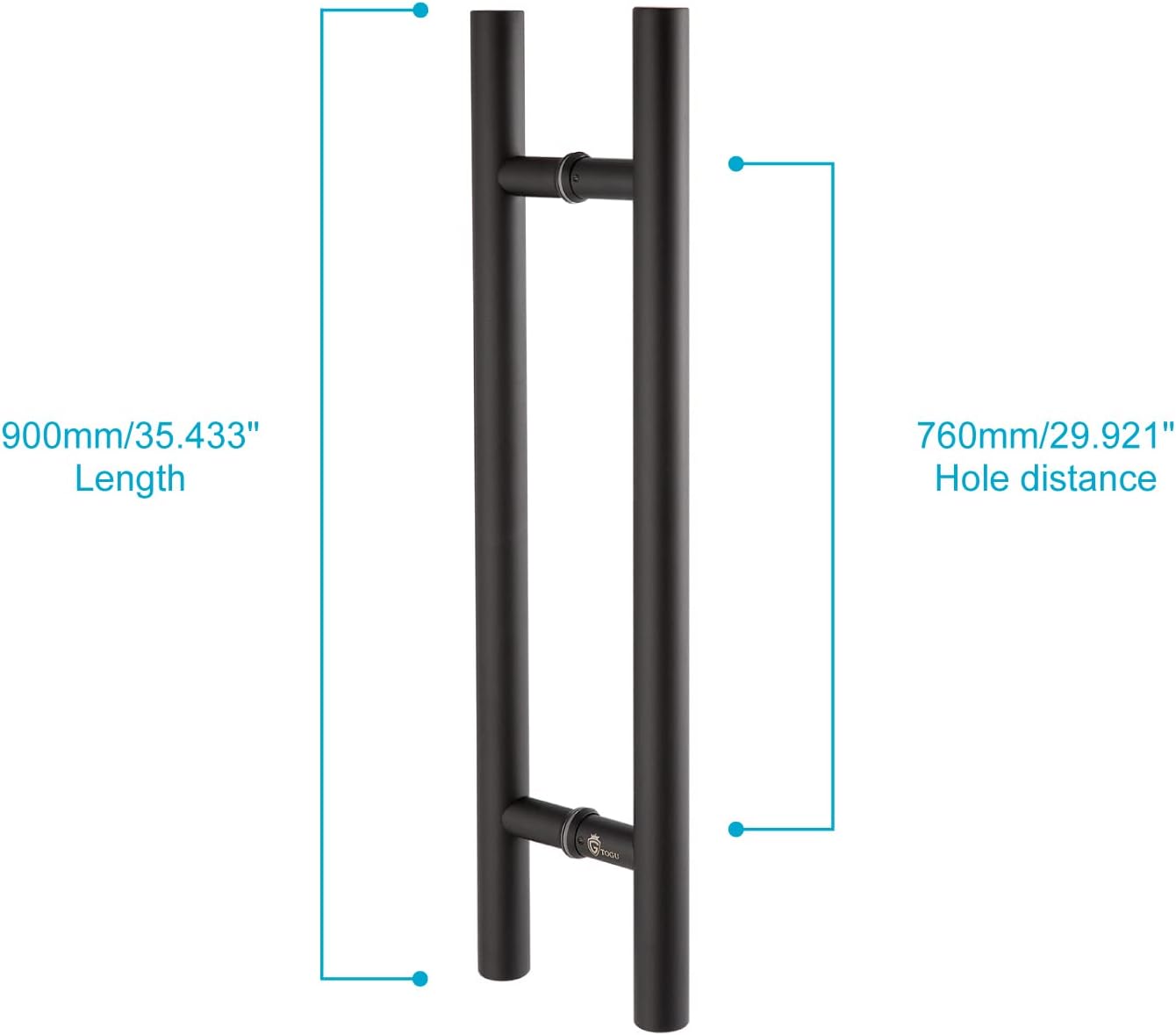 TOGU Manija de puerta de acero inoxidable, 36", Mate.