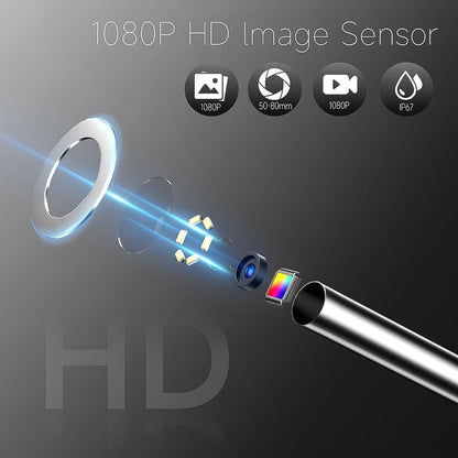 Boroscopio articulado bidireccional con luz, pantalla IPS, 5