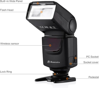 Flash para cámaras, Powerextra Professional DF-400, Speedlite (USADO)
