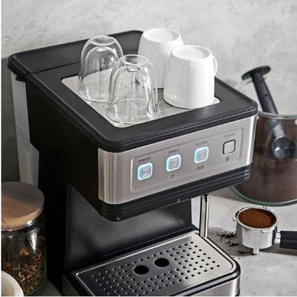 Cafetera de expreso con 20 barras de presión, acero inoxidable, Bella Pro.