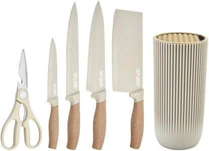 Set Cuchillos Cocina Top Lucky 6 Piezas Con Base