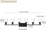 Lampara Vinluz Lineal, 6 Focos, Negro Matte, Para Tocador, De Pared.