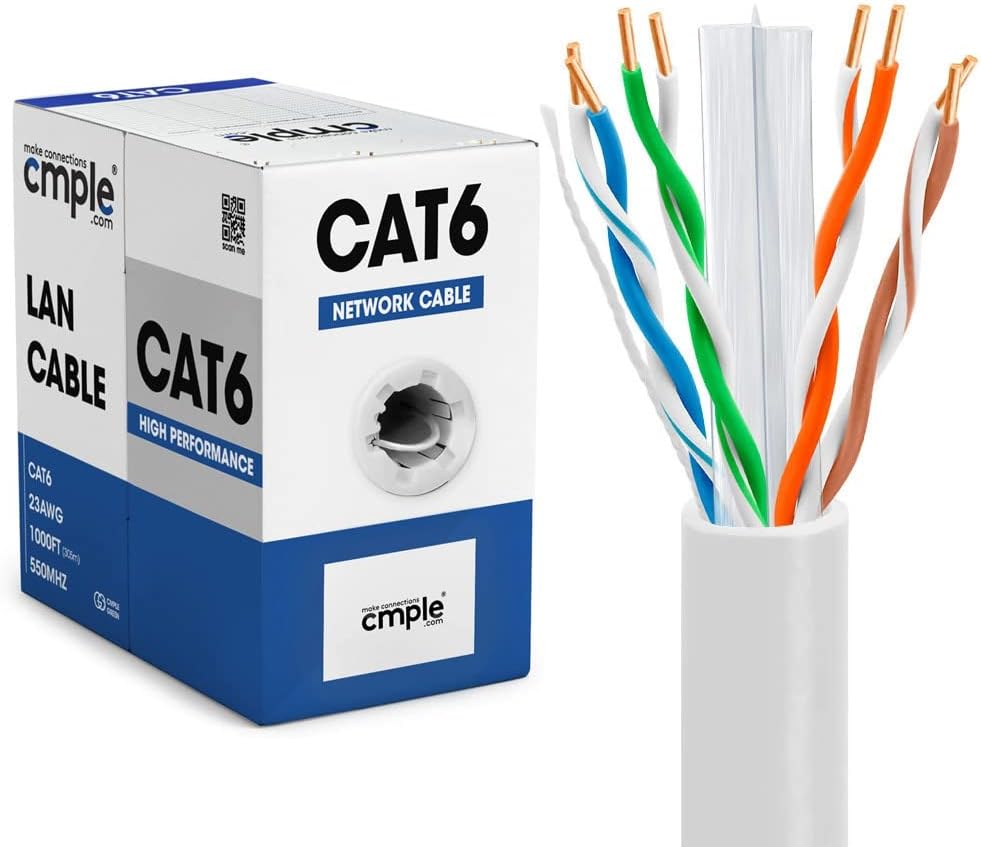 Cable Ethernet LAN de red Cat6 (UTP), 23 AWG, CMR.