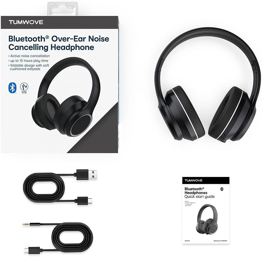 Tumwove Auriculares con cancelación activa de ruido.