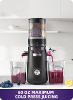 ACOQOOS Extractor Prensado Frio 1.8L Boca Ancha 13.5cm
