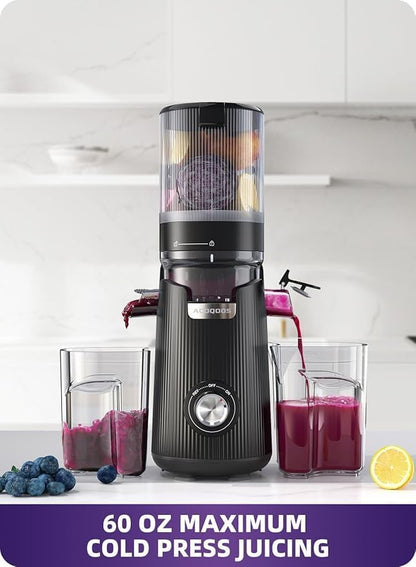 ACOQOOS Extractor Prensado Frio 1.8L Boca Ancha 13.5cm