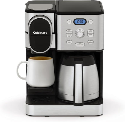 CUISINART Cafetera térmica de 10 tazas y cafetera de una sola reserva.
