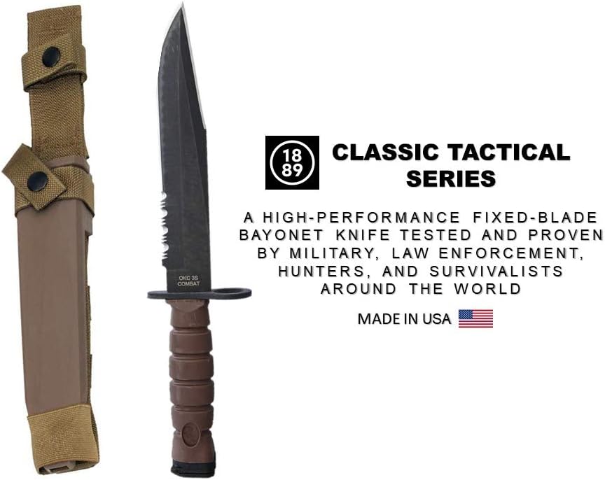 Cuchillo de supervivencia, Ontario OKC3S, bayoneta marina.(DETALLE)