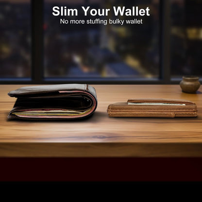 Cartera de aluminio con bloqueo RFID, Con Clip para Dinero.(USADO)