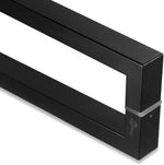 Manija de puerta retangular, acero inoxidable, negro matte.