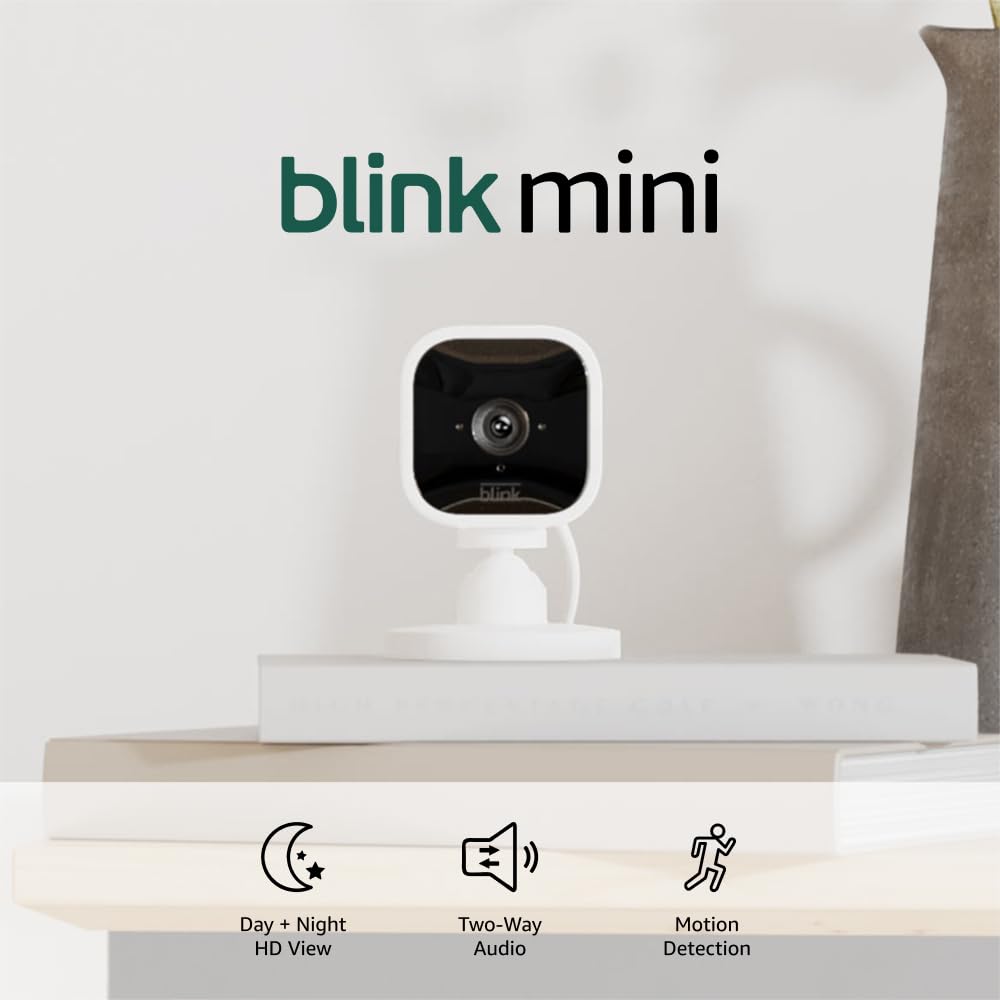 Blink Mini, Cámara de seguridad inteligente, Compacta.