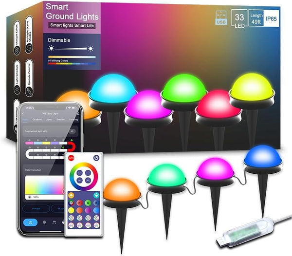 Luces inteligentes para jardin, Boleise, compatibles con Alexa.(USADO)