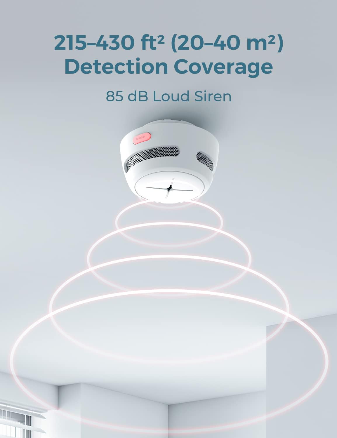 Detector de humo alarma de incendios con botón de prueba/silencio. AEGISLINK